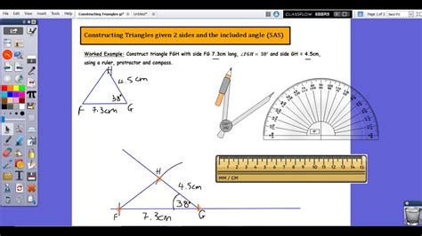 Constructing Triangles Given 2 Sides And An Included Angle Sas Youtube