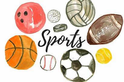 Sports Clipart Balls Watercolor Athletics Creative Oslo