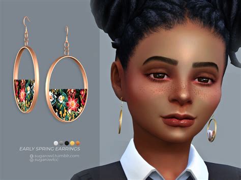 Spring Earrings Kids Version By Sugar Owl At Tsr Sims 4 Updates