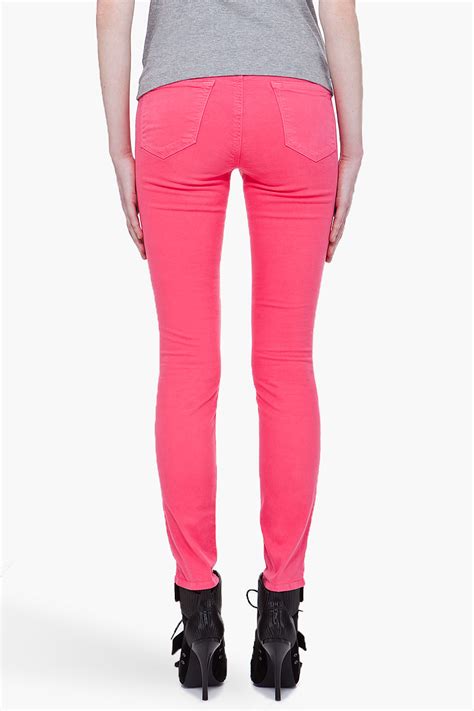 Lyst J Brand Pink Skinny Jeans In Pink