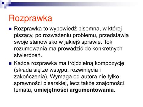Podczas pisania rozprawki powinno się stosować określone. PPT - Jak pisać wypracowanie PowerPoint Presentation, free ...