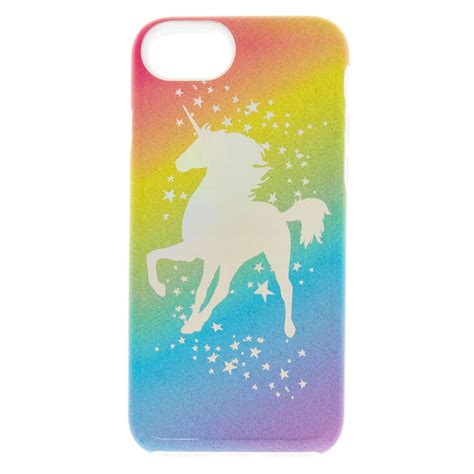 Rainbow Unicorn Protective Phone Case Fits Iphone 678 Claires Us