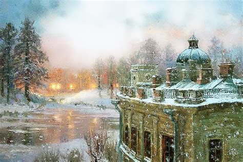 Winter Landscape Oil On Canvas Painting By Vladimir Zhdanov 2 Art
