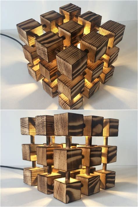 wooden rubik cube table lamp id lights