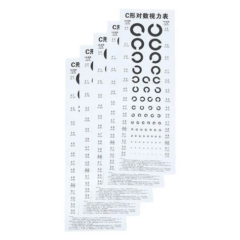 Buy Iplusmile 6 Sheets Visual Testing Chart C Type Wall Eye Exam Chart