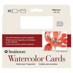 Strathmore watercolor cards, 3.875in x 9in, 10/pkg. Strathmore Watercolor Cards - 5"x7" 10 Pack