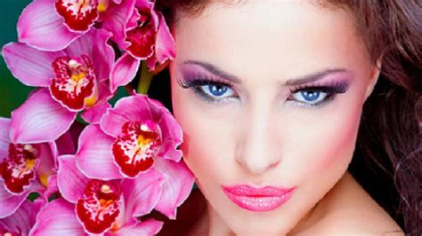 Free Download Beauty And Flowers Makeup Wallpaper 1366x768 For Your