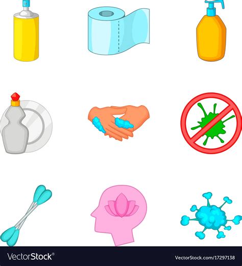 Personal Hygiene Icon Set Cartoon Style Royalty Free Vector