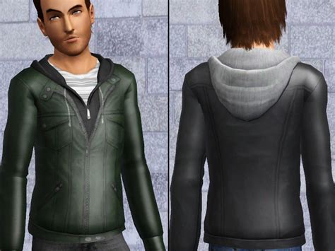 Mod The Sims Leather Jacket And Hoodie For Males