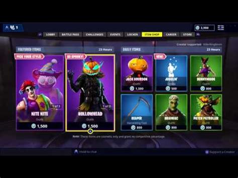 The fortnite daily item shop is reset every day at 00:00 utc (universal time). ALL HALLOWEEN ITEMS IN FORTNITE ITEM SHOP - YouTube