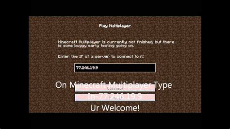 Minecraft Server IP Address YouTube