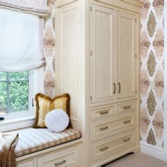 Models with sliding doors are better for a small bedroom as opening the doors doesn't sacrifice the available movement space inside the room. built in armoires around a window seat | Bedroom window ...