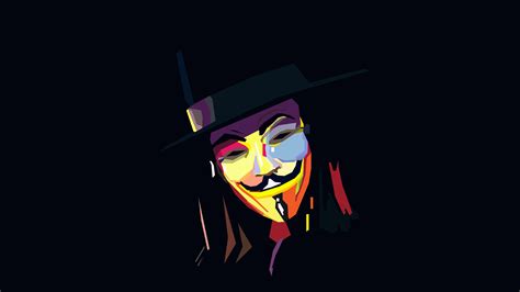 Download Wallpaper 3840x2160 Anonymous Behind Mask Minimal Art 4k