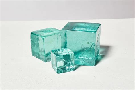 Ta411 Decorative Recycled Glass Cube Trio Prop Rental Acme Brooklyn