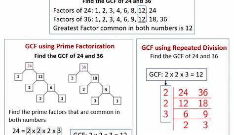 lcm and gcf worksheets with answers