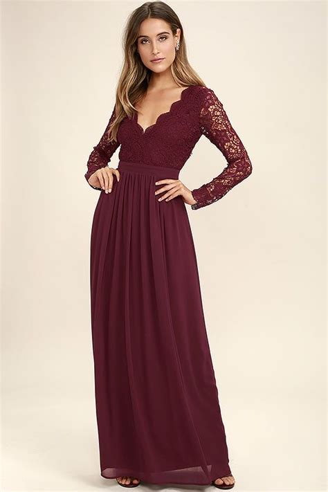 Find great deals on ebay for maxi dress with sleeves. Awaken My Love Burgundy Long Sleeve Lace Maxi Dress | Long ...