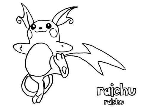 Awesome Pokemon Raichu Coloring Page Color Luna Coloring Pages