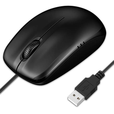 Jetech 3 Button Wired Usb Optical Mouse Mice Black—0776 Party
