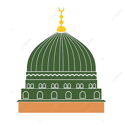 Nabawi Mosque Vector Hd Images Vector Illustration Of The Dome Of The