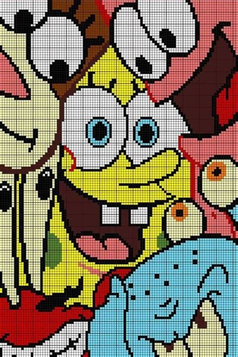 Spongebob Pixel Art Grid Domeoftherockpainting
