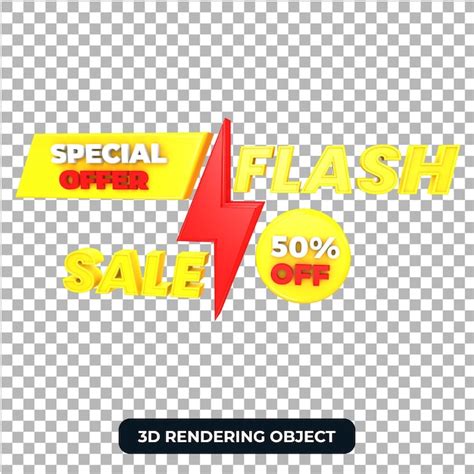 Premium Psd Flash Sale Special Offer 3d Render Isolated