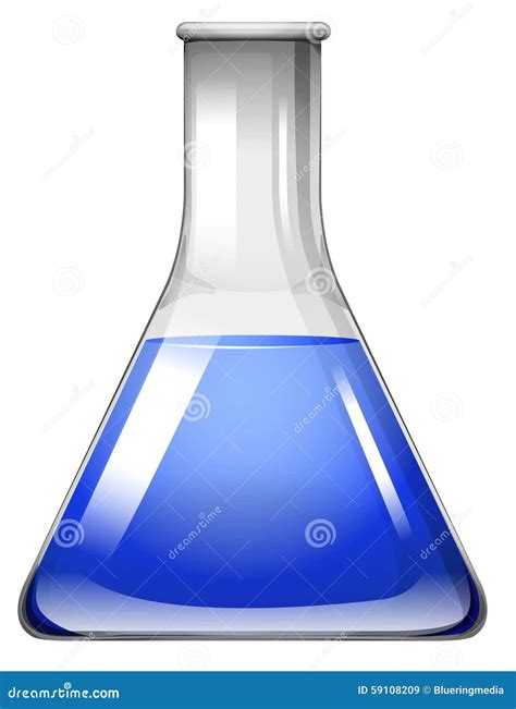 Blue Liquid In Glass Beaker Stock Vector Image 59108209