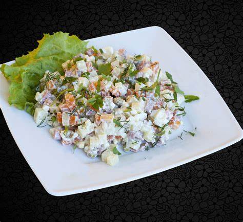 Салат оливье диеты Постный салат оливье Постный салат оливье Салат оливье диеты