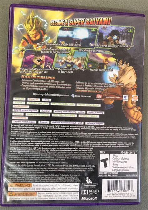 Dragon Ball Z Kinect Xbox 360 50000 En Mercado Libre