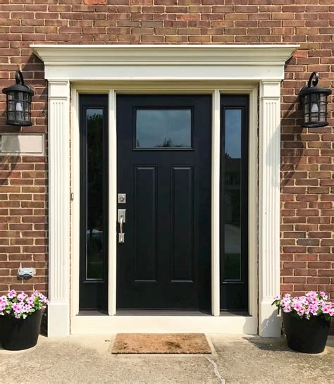 Metal sheets undergo our proprietary finishing process to achieve our organic. Black Front Door With Matching Glass Sidelights in 2020 ...