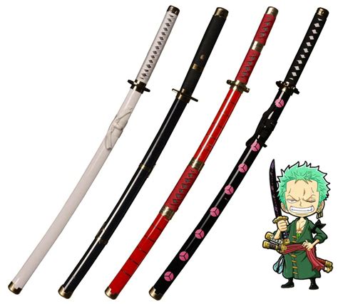 Uk Seller One Piece Roronoa Zoro Cosplay Wooden Swords Replica Props