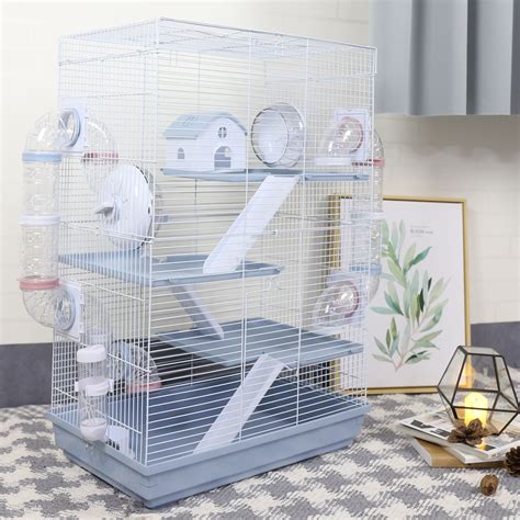 4 Level Hamster Cage Pet Mice Mouse Rat Cage Gerbil Play House Feeder