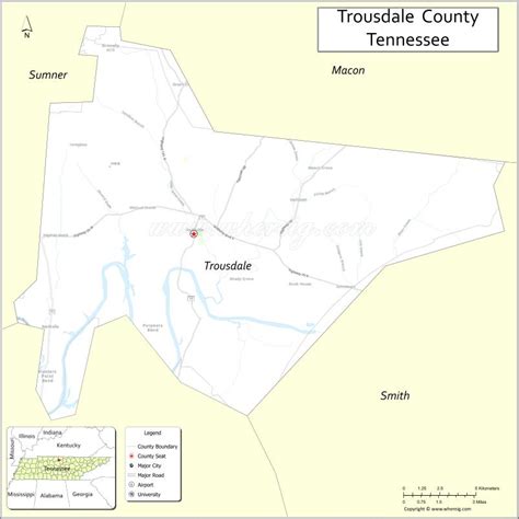 Map Of Trousdale County Tennessee