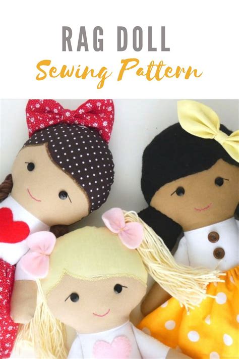 Rag Doll Sewing Pdf Sewing Pattern And Tutorial Rag Doll Pattern Doll Sewing Patterns Sewing