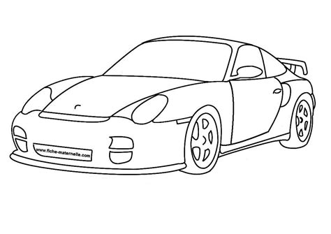Simple coloriage de voiture pour les plus jeunes (maternelle) Auto à colorier