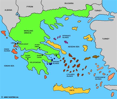 Detailed Map Of Greek Islands In English