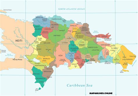 ⊛ Mapa De República Dominicana ·🥇 Político And Físico Para Imprimir