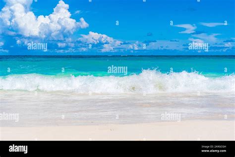 Pristine Turquoise Beach In Punta Cana Dominican Republic Stock Photo