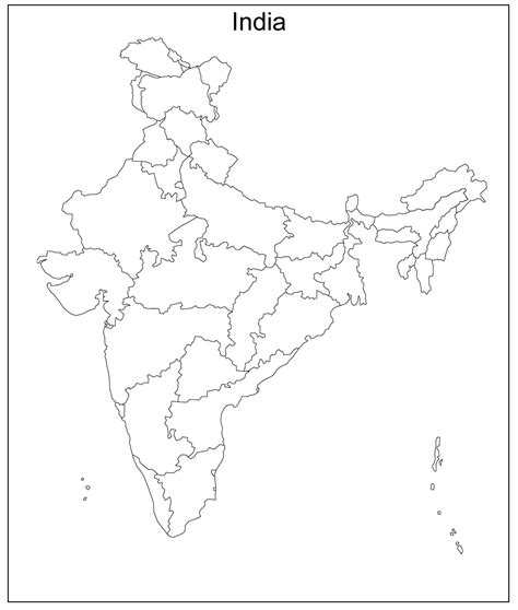 Printable Blank India Map With Outline Transparent Map Pdf India Map