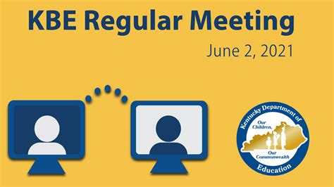 Kentucky Board Of Education Meeting June 2 2021 Kde