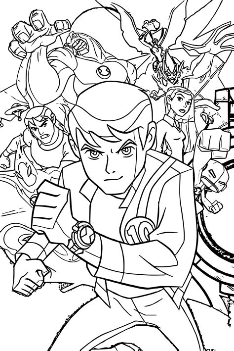 ← batman logo coloring pages↑ coloring pages for boysben ten coloring pages →. awesome Benten Ben10 Alien Force Group Poster Coloring ...