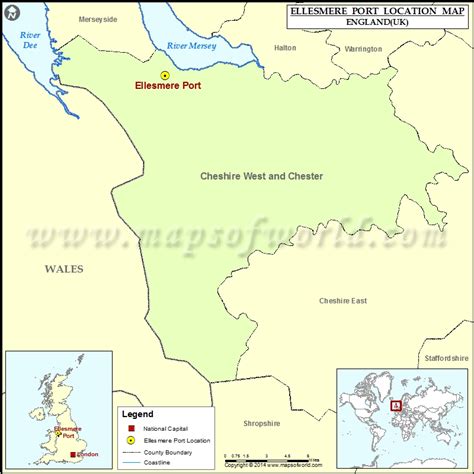 Where Is Ellesmere Port Location Of Ellesmere Port In England Map