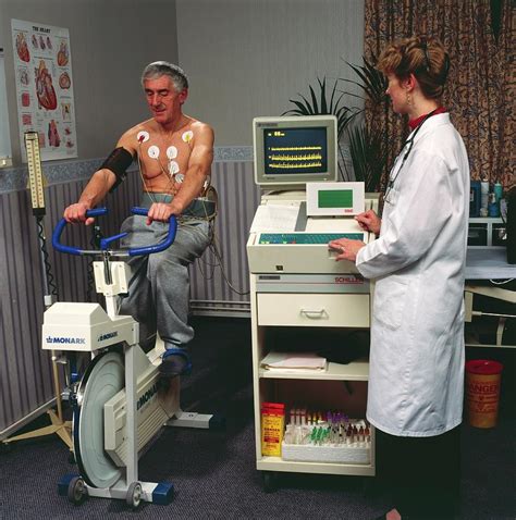 Supervised Ecg Stress Test On Male Heart Patient Photograph By Damien