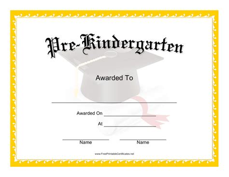 Pre Kindergarten Graduation Certificate Template Download Printable Pdf