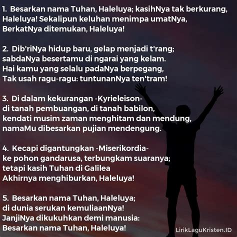 Anda tak mengetahui judul lagu, tapi mengetahui syair. Besarkan Nama Tuhan • LIRIK LAGU KRISTEN