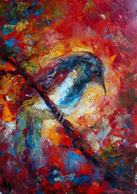 Abstract Bird Painting Abstract Paintings Bright Colors