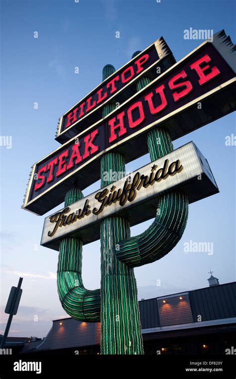 Hilltop Steak House Sign Saugus Massachusetts Usa Stock Photo Alamy