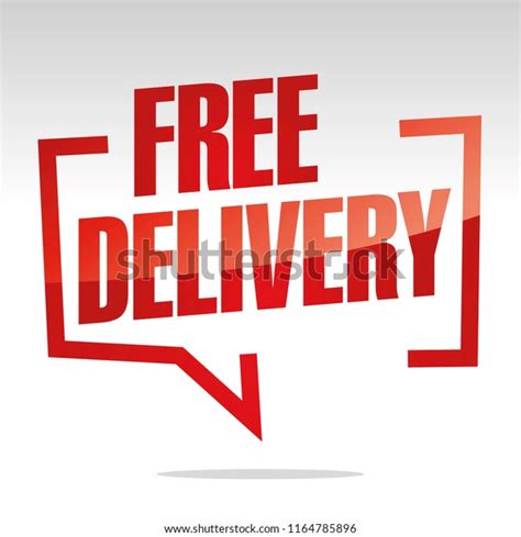 Free Delivery Brackets Speech Red White Stock Vector Royalty Free