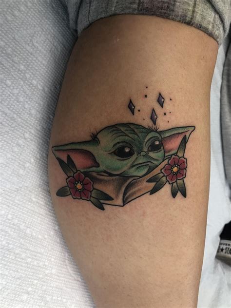 Traditional Style Baby Yoda Done By Chad Norris At Triple A Tattooing