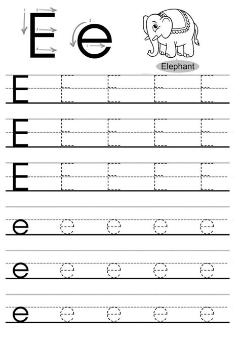 Letter E Alphabet Tracing Worksheets WorksheetsDay