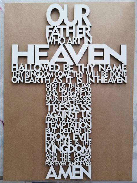 Lords Prayer Lasercut Cross File Our Father Cross Svg Etsy Canada